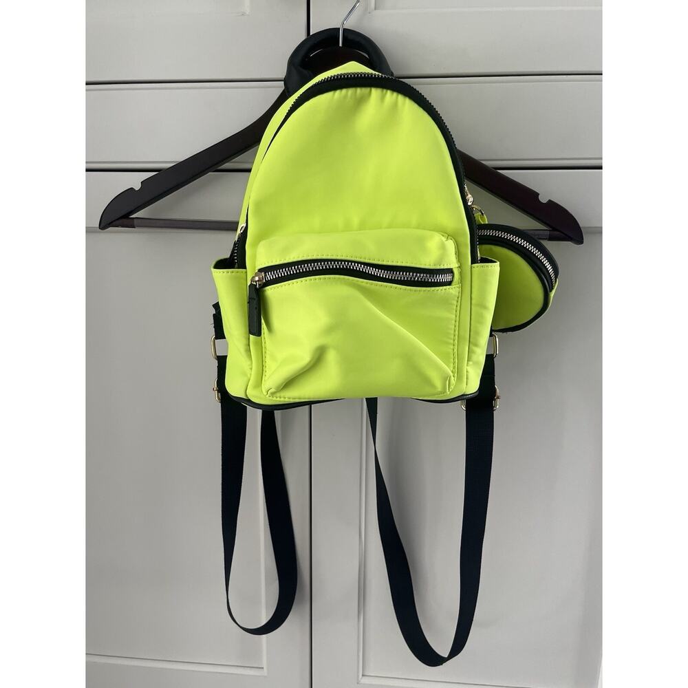Like Dreams neon green mini backpack with wallet